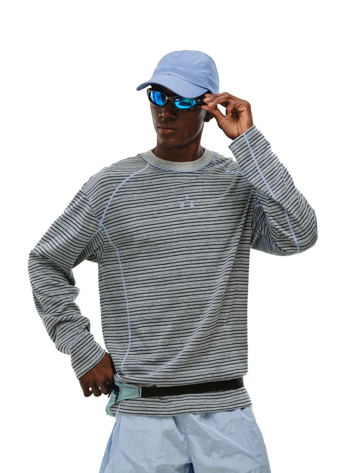 FPA Crew Neck Casual Contrast Striped Long Sleeve