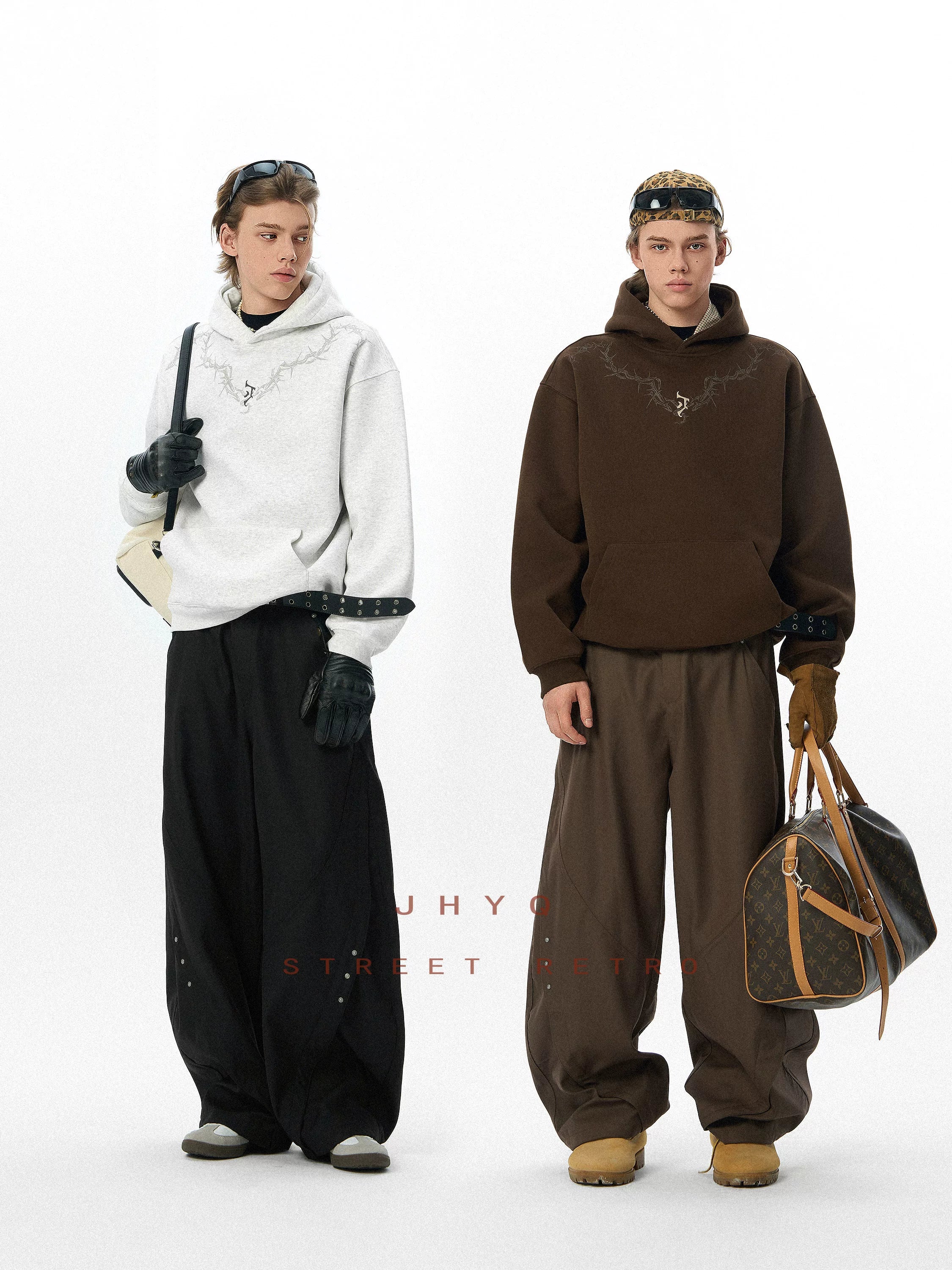 JHYQ Thorn Print Hooded Fir