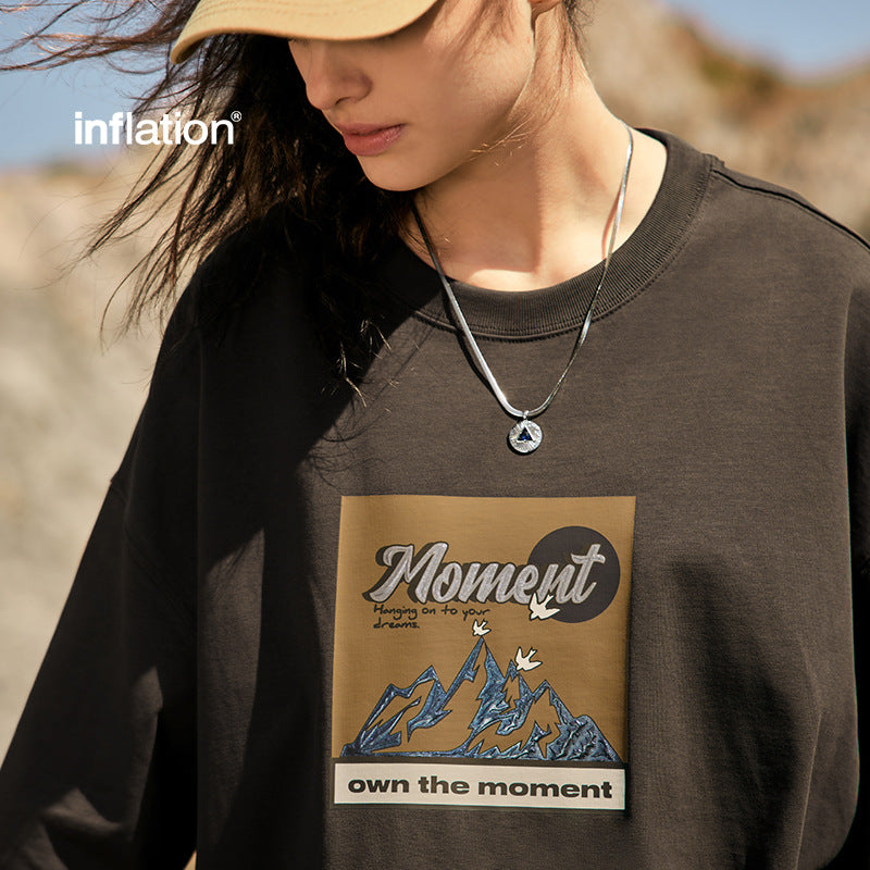 Inflation JieZhan 265g Silver Foil Loose-Fit Tee