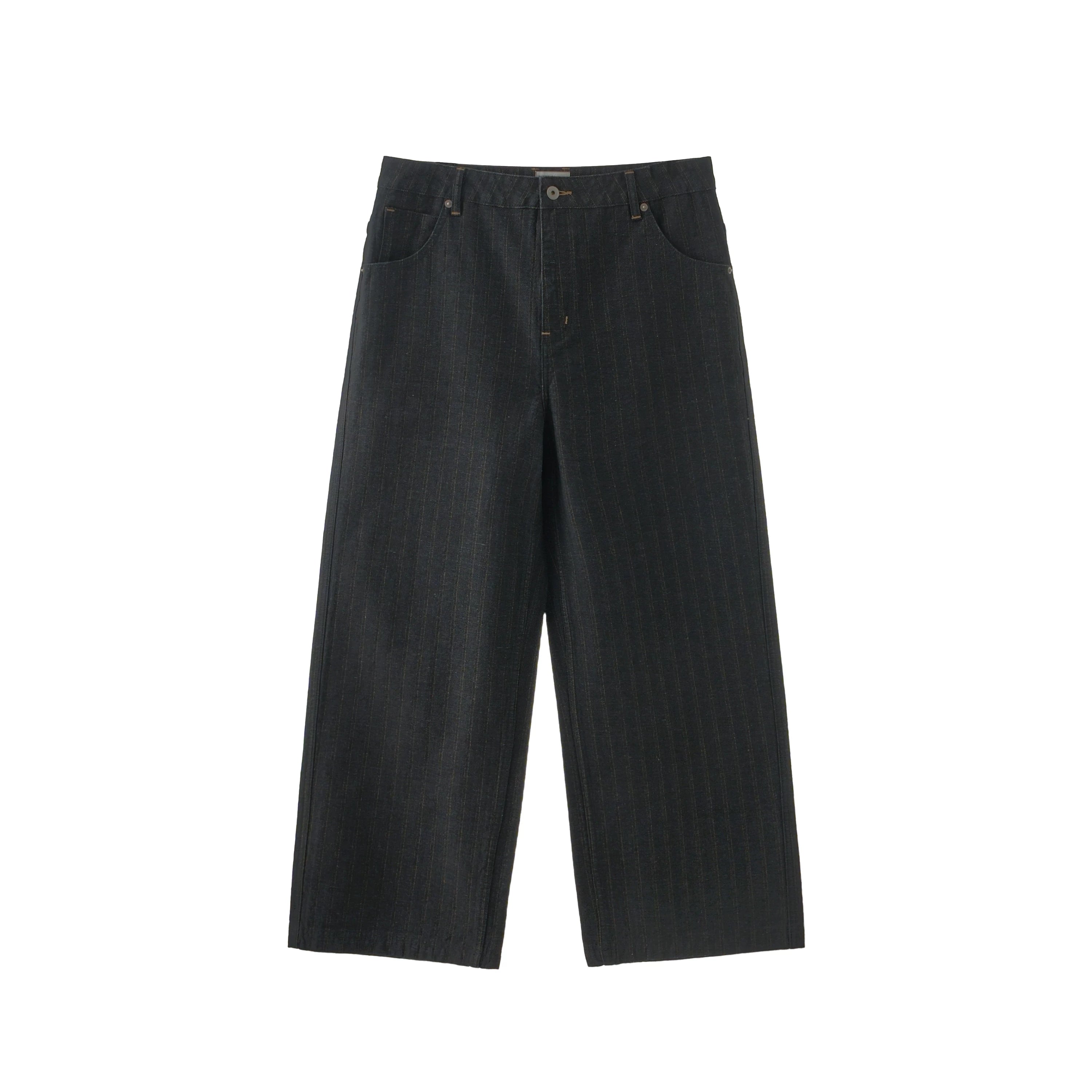 BUTTBILL Vintage Loose Tooling Dark Striped Straight Pants