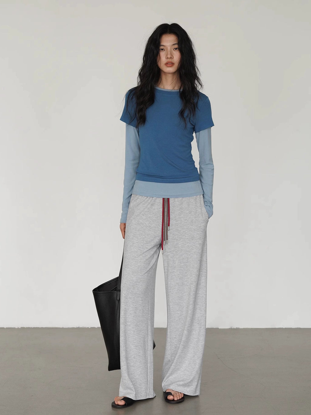 EIGHTHMONTH Contrast Fake Two-piece Versatile Splicing Long Sleeve