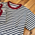 PrintAce Retro Sea Soul Striped Contrasting Loose Tee