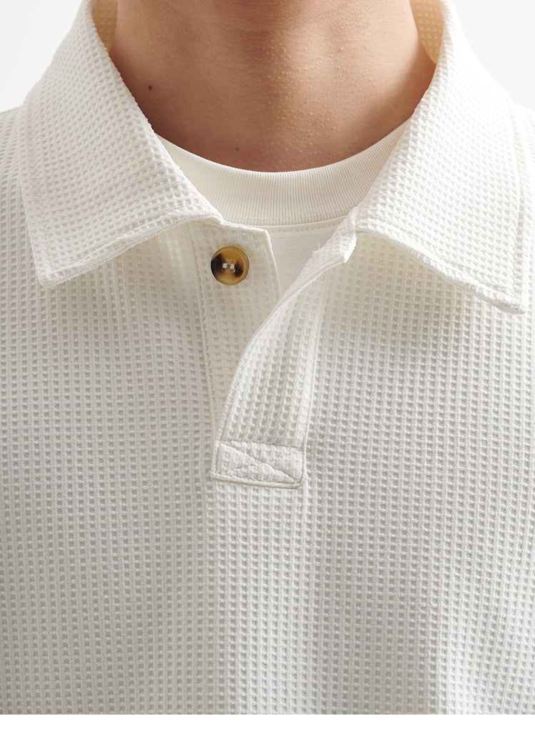 BUTTBILL 25SS Vintage commuter solotex waffle polo shirt