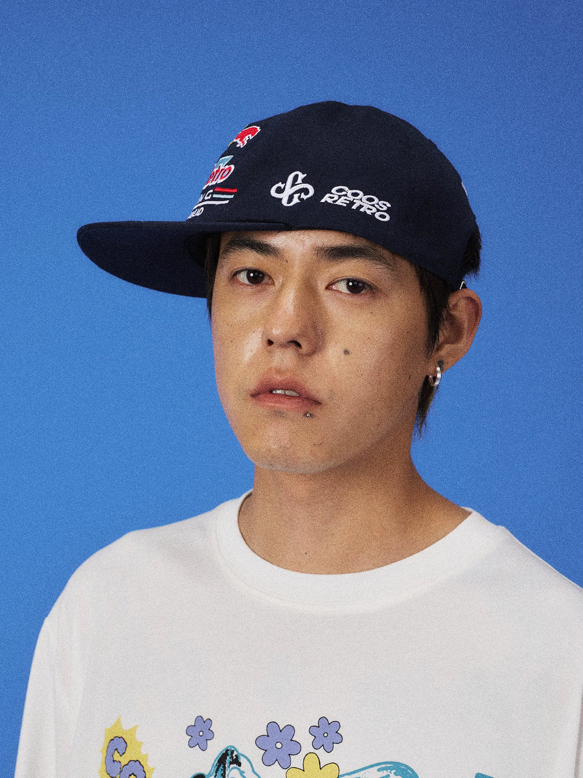 CoosRetro Embroidered Flat-Brim Baseball Cap