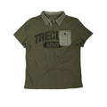 TREclub Eco-Cotton Vintage Green Polo Printed Washed Distressed T-Shirt