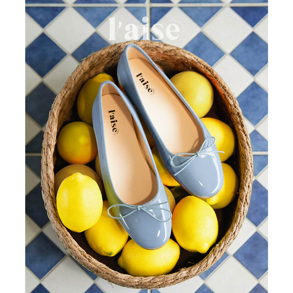 L'aise Patent Leather Bow Ballet Flat