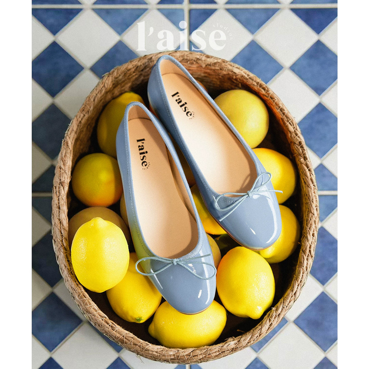 L'aise Patent Leather Bow Ballet Flat