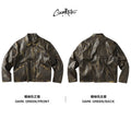 CoosRetro Vintage Vintage Plane Button Leather Jacket