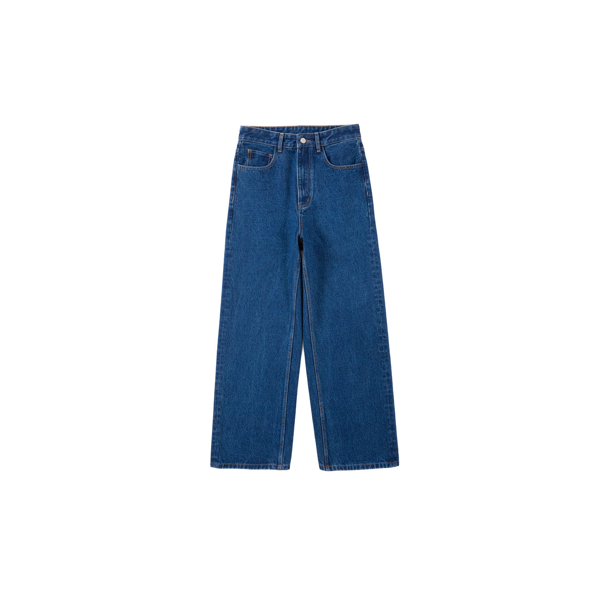 PLUS NO LOGO Washed High-Waist Loose Straight-Leg Jeans