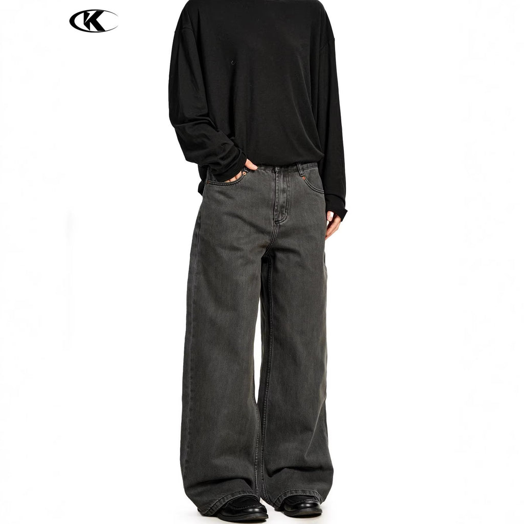 11KN American Retro Dark Grey Flared Jeans