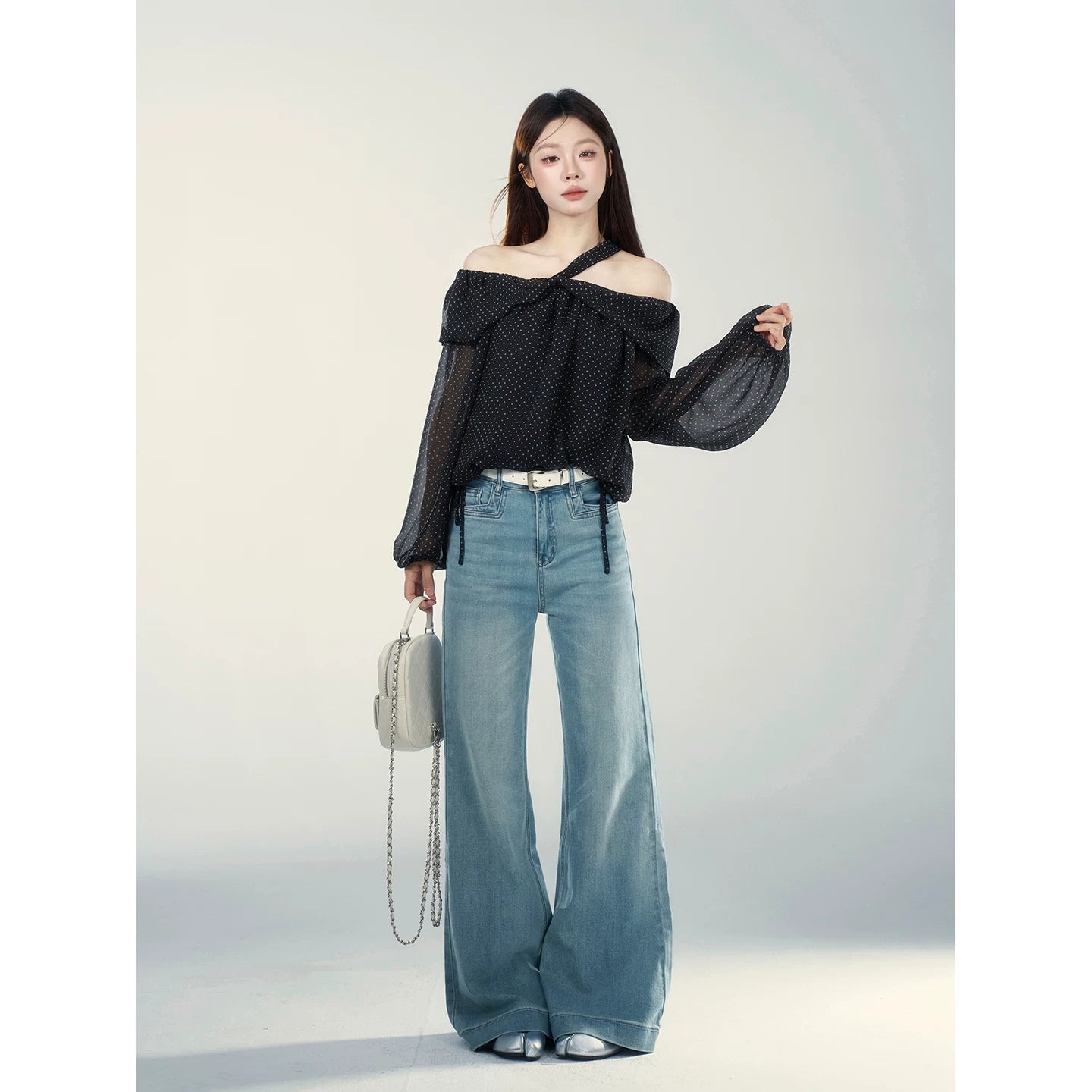 Wildberry High Waist Versatile Straight Flared Jeans