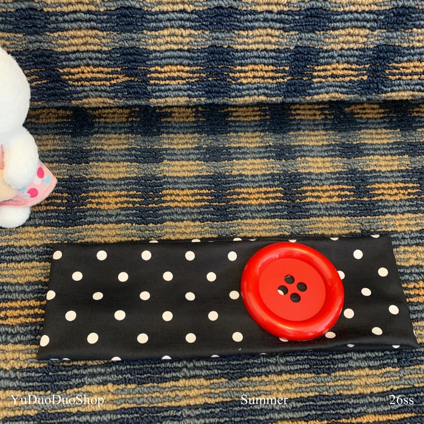YuDuoDuo Wide Polka Dot Stretchy Headband