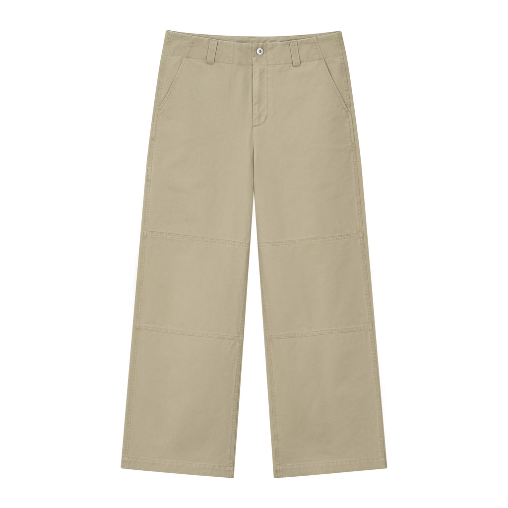 VLABMADE French Workwear 100% Cotton Pleated A-Line Trousers