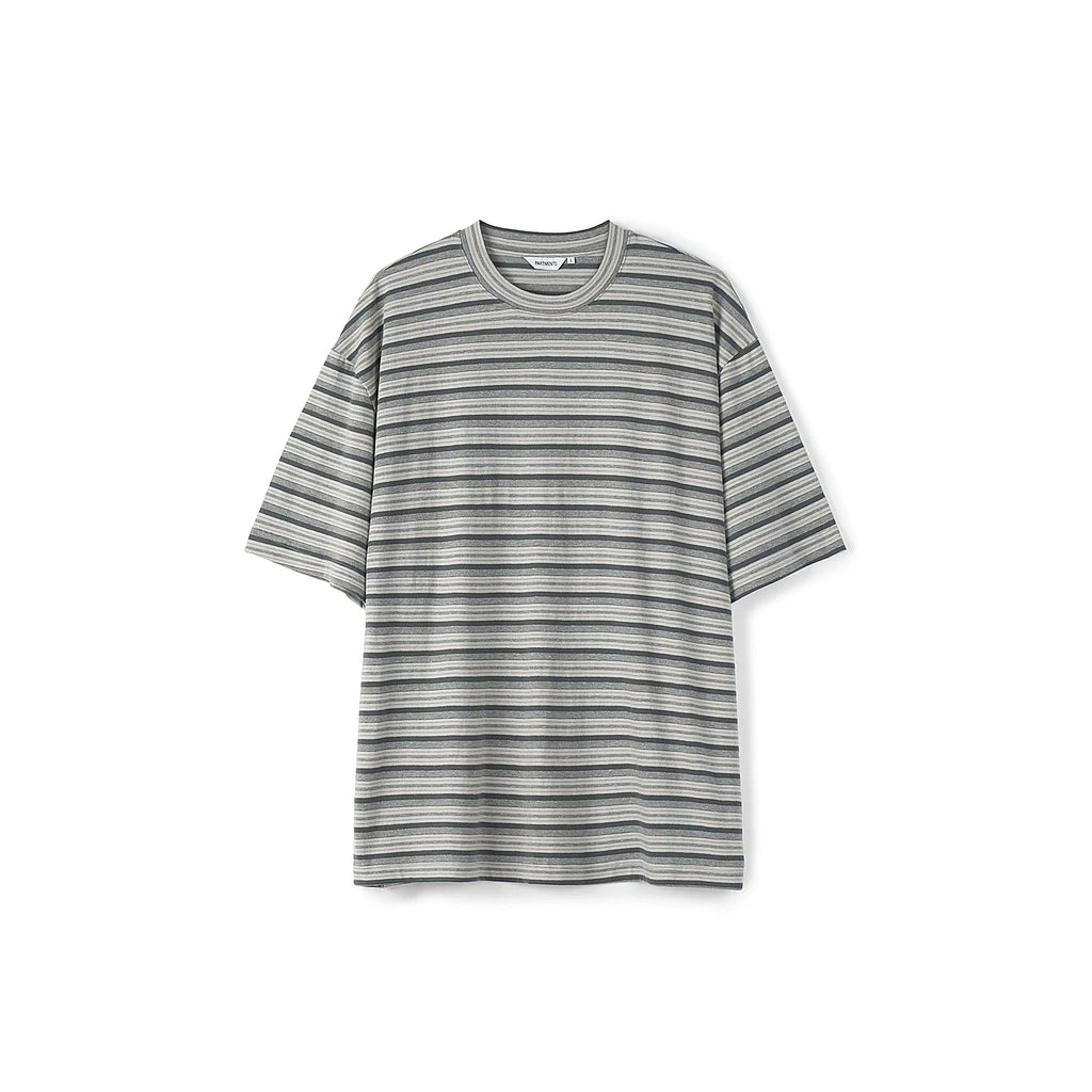 PARTIMENTO Retro Multi-Stripe 180g Breathable Oversized Tee