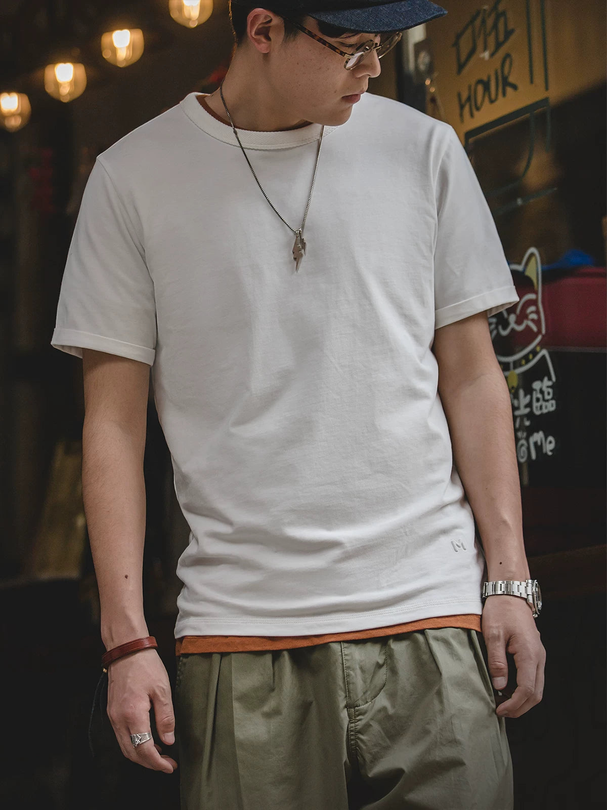 Maden Vintage Crew Neck Casual Tee