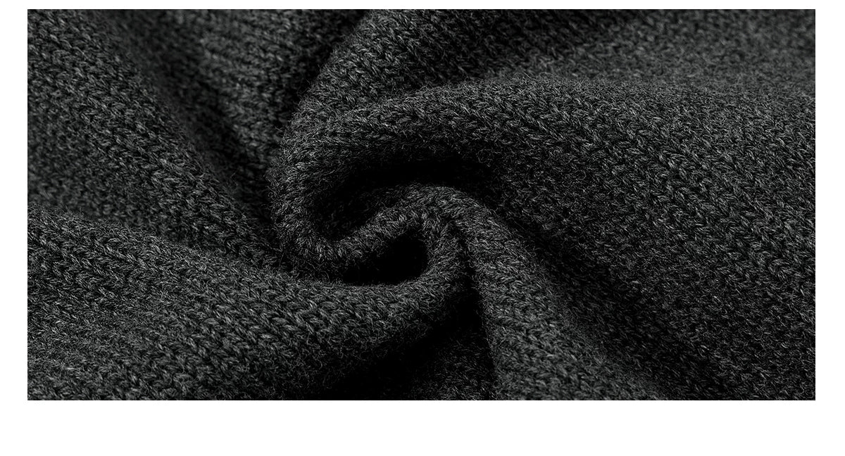 Sameuoo Slanted Placket Turtleneck Knitted Cardigan