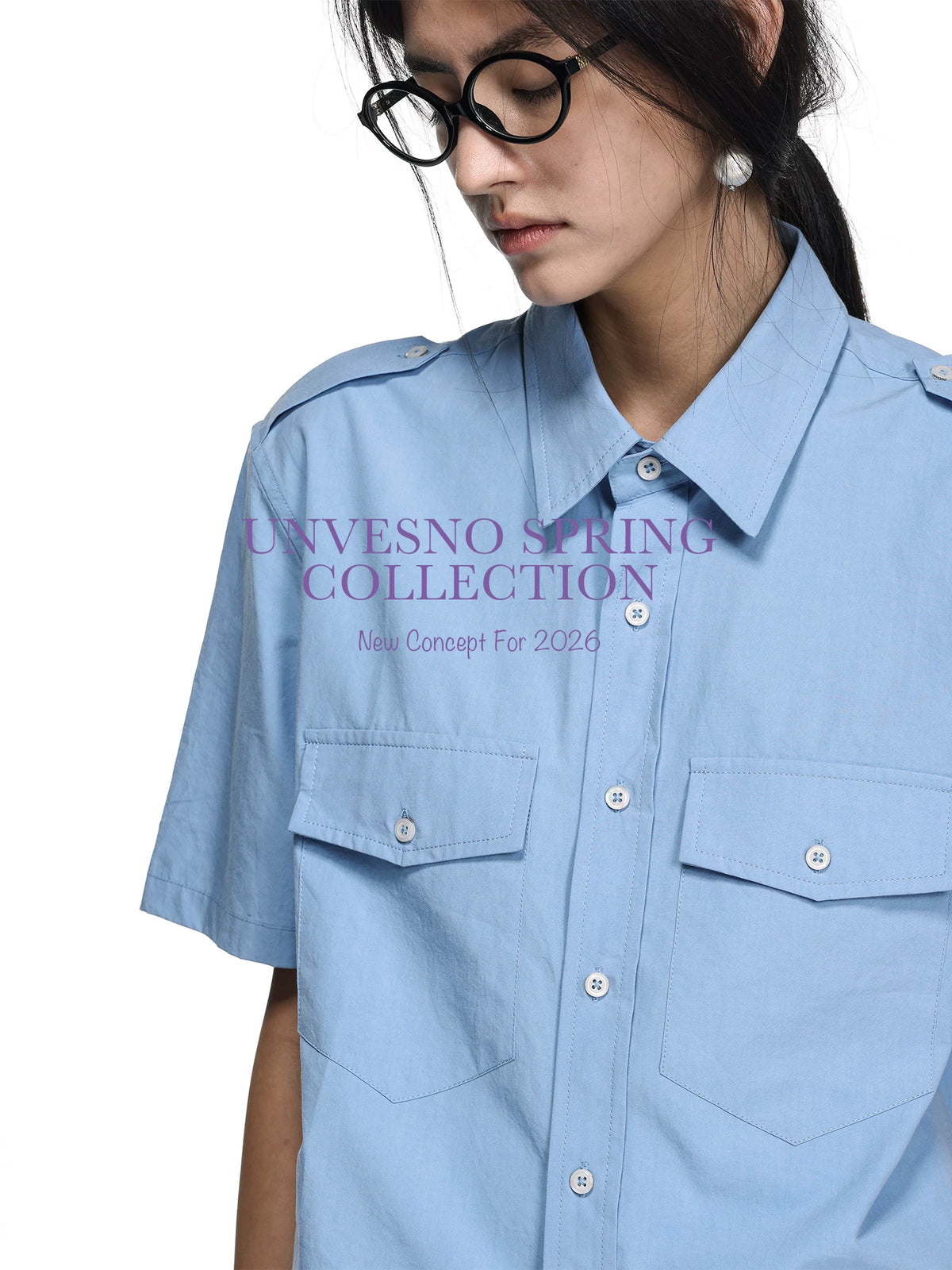 Unvesno Miu-Series 3D Cargo-Style Relaxed Shirt