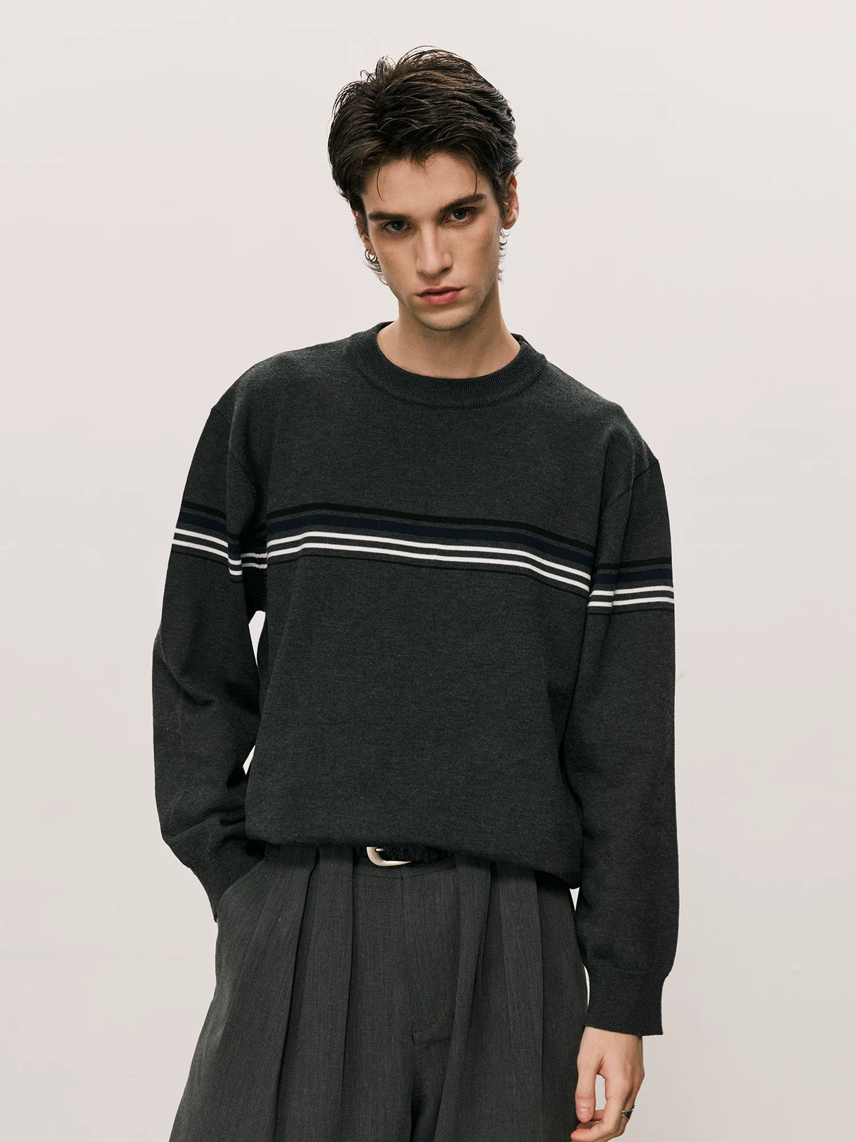 LR MADE Contrast Stripe 400g Warm Oversized Sweater