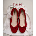 L'aise Suede Bow Slip-On Ballet Flat