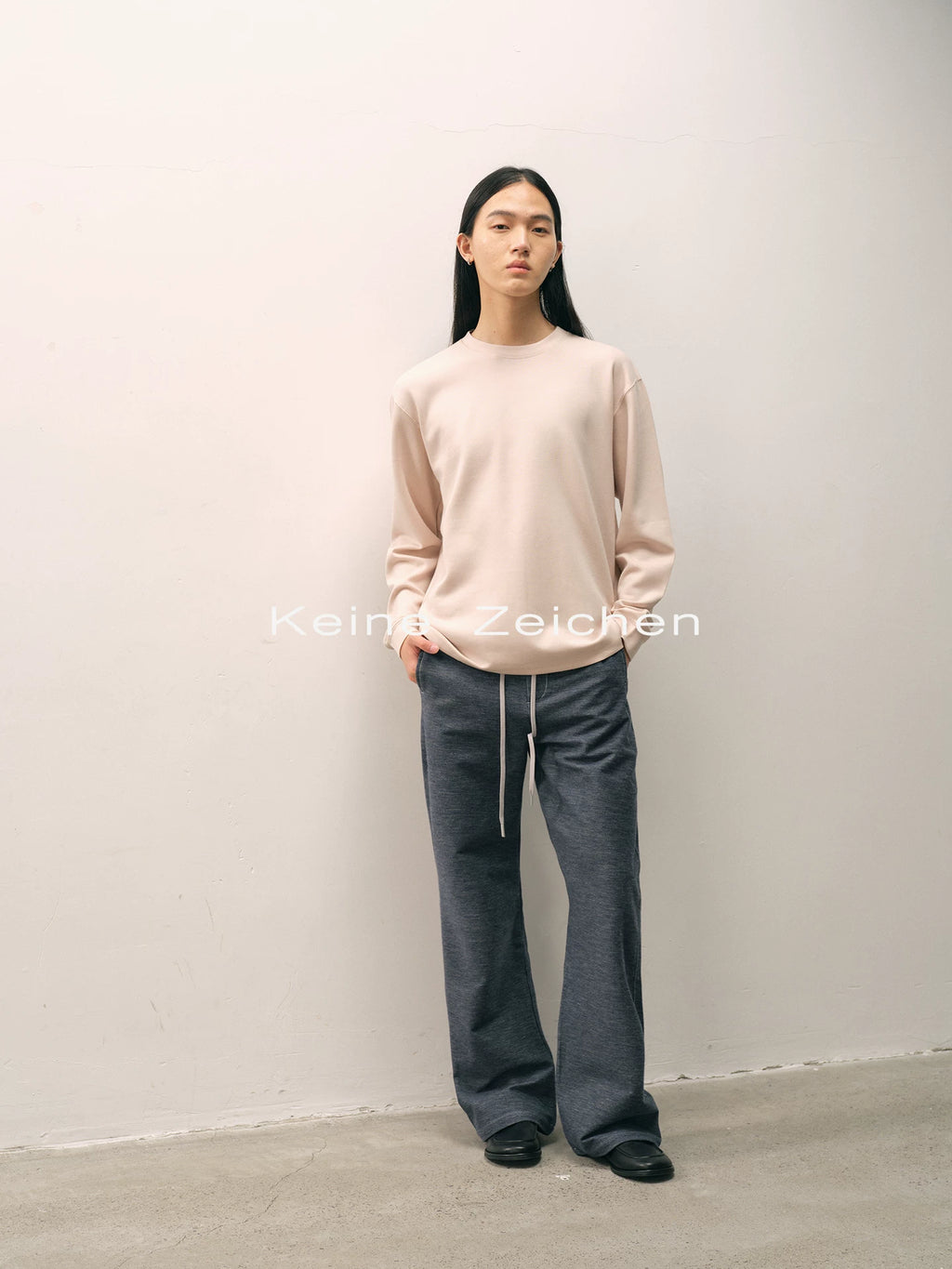 NO LOGO 330g Breathable Loose-Fit Long-Sleeve Tee
