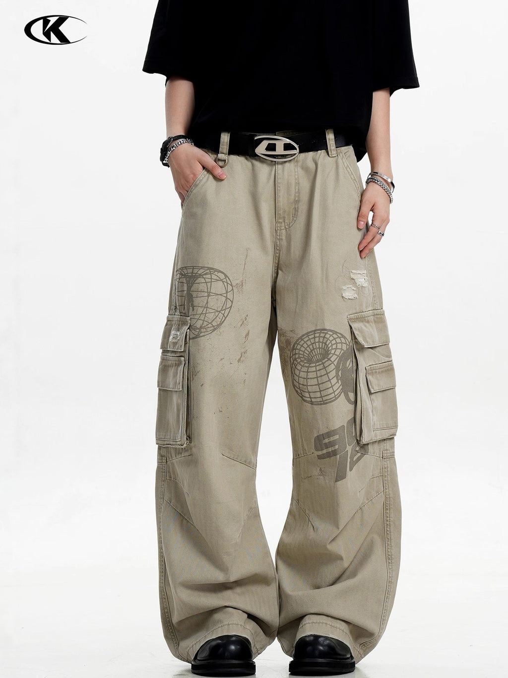 11KN Retro Straight Loose Wide Leg Pants