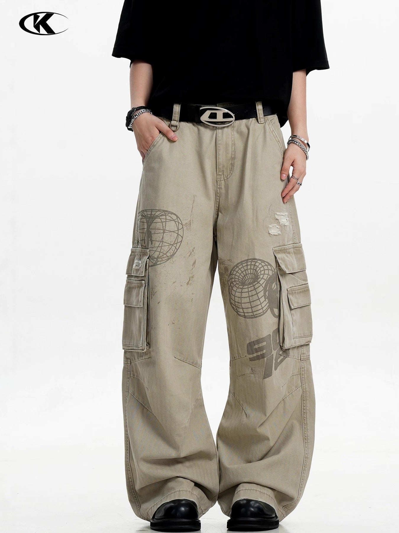 11KN Retro Straight Loose Wide Leg Pants