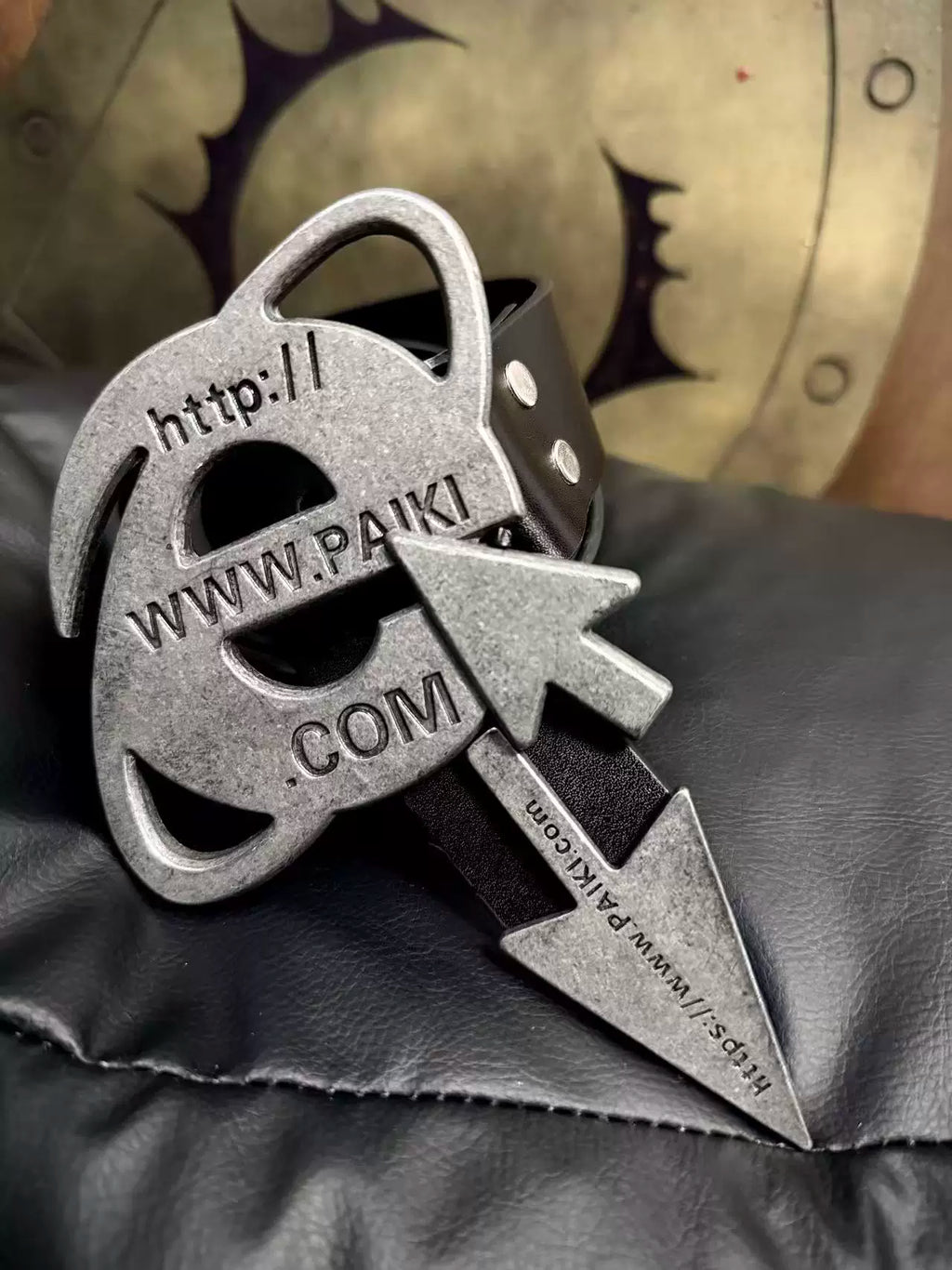 PAIKI Browser Mouse Old Metal First Layer Cowhide Belt Belt