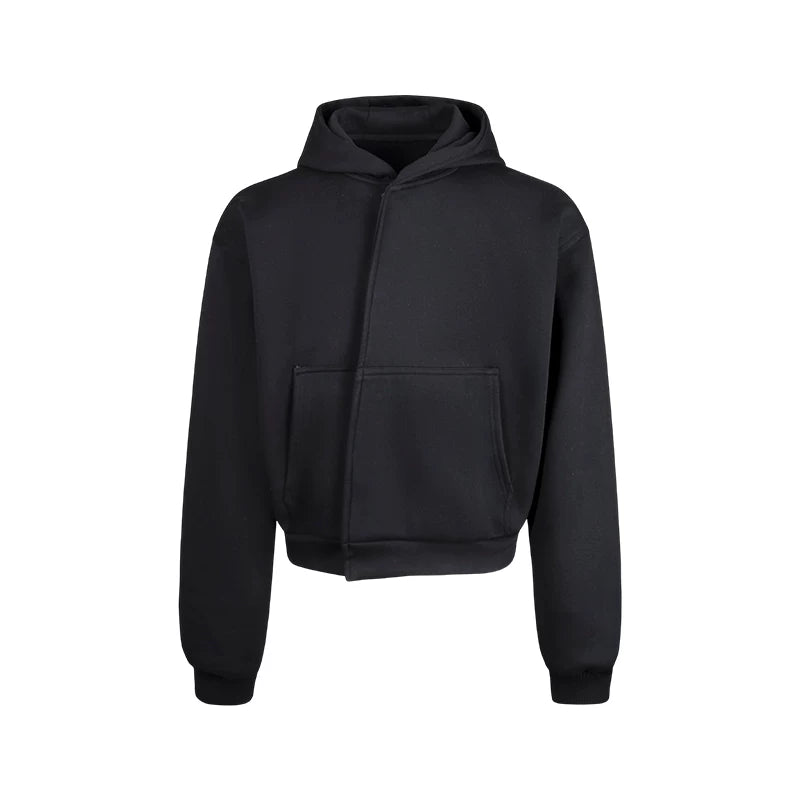 DM Tenacious Asymmetric Snap Cropped Hoodie