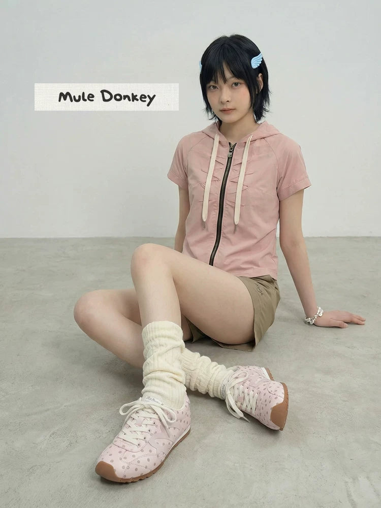 Mule Donkey Canvas Lace-Up Round-Toe Sneaker