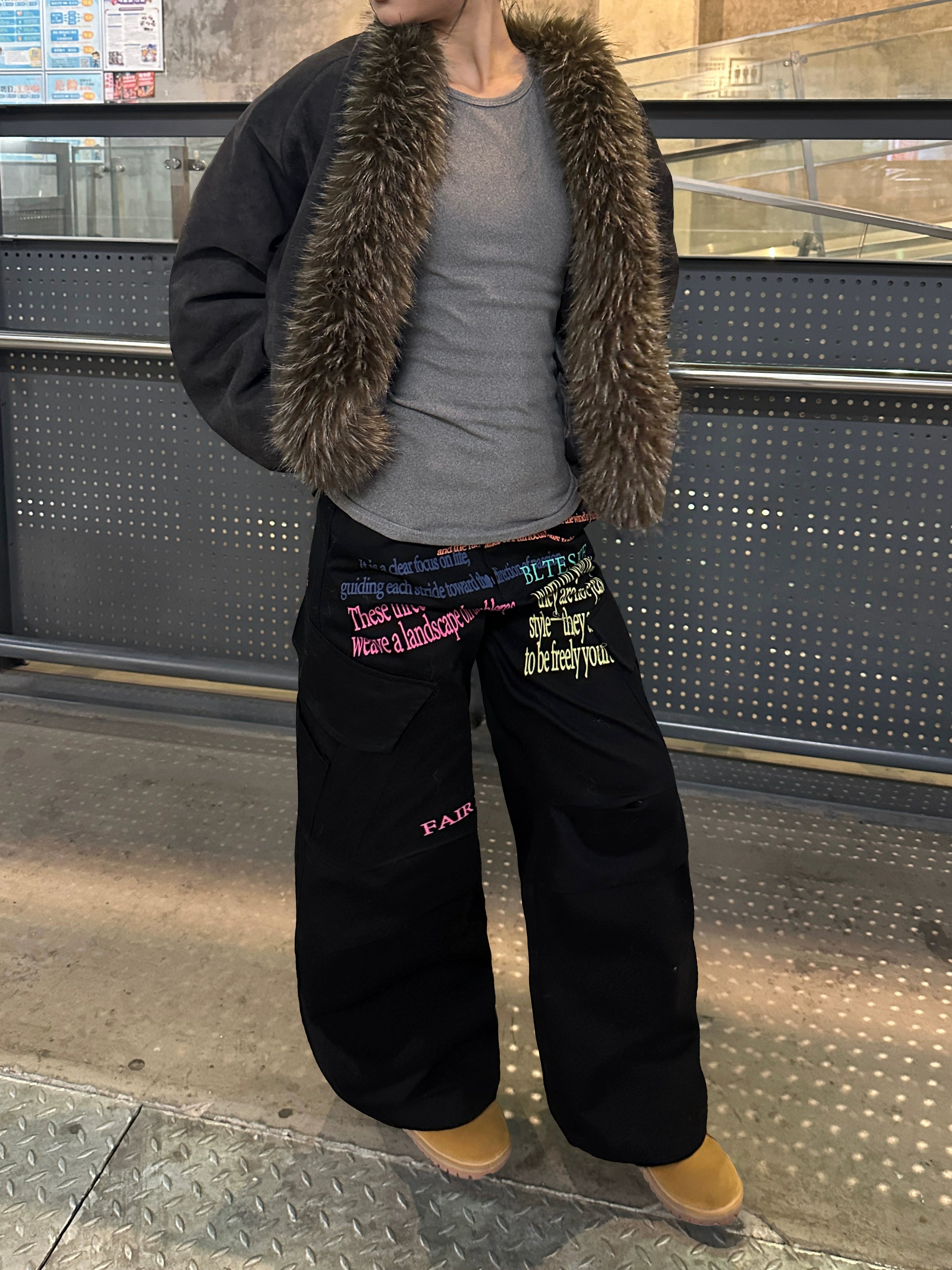RHNDE Vintage Color Alphabet Print Overalls