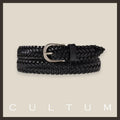 CULTUM Woven Leather Belt With Sterling Silver Buckle