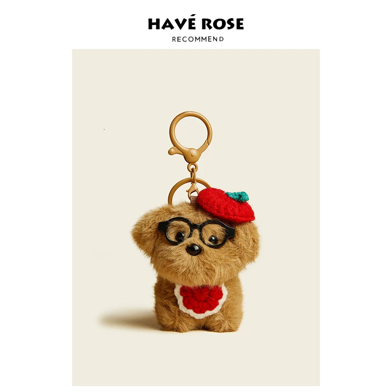 HAVEROSE Masked Dog Plush Doll Pendant