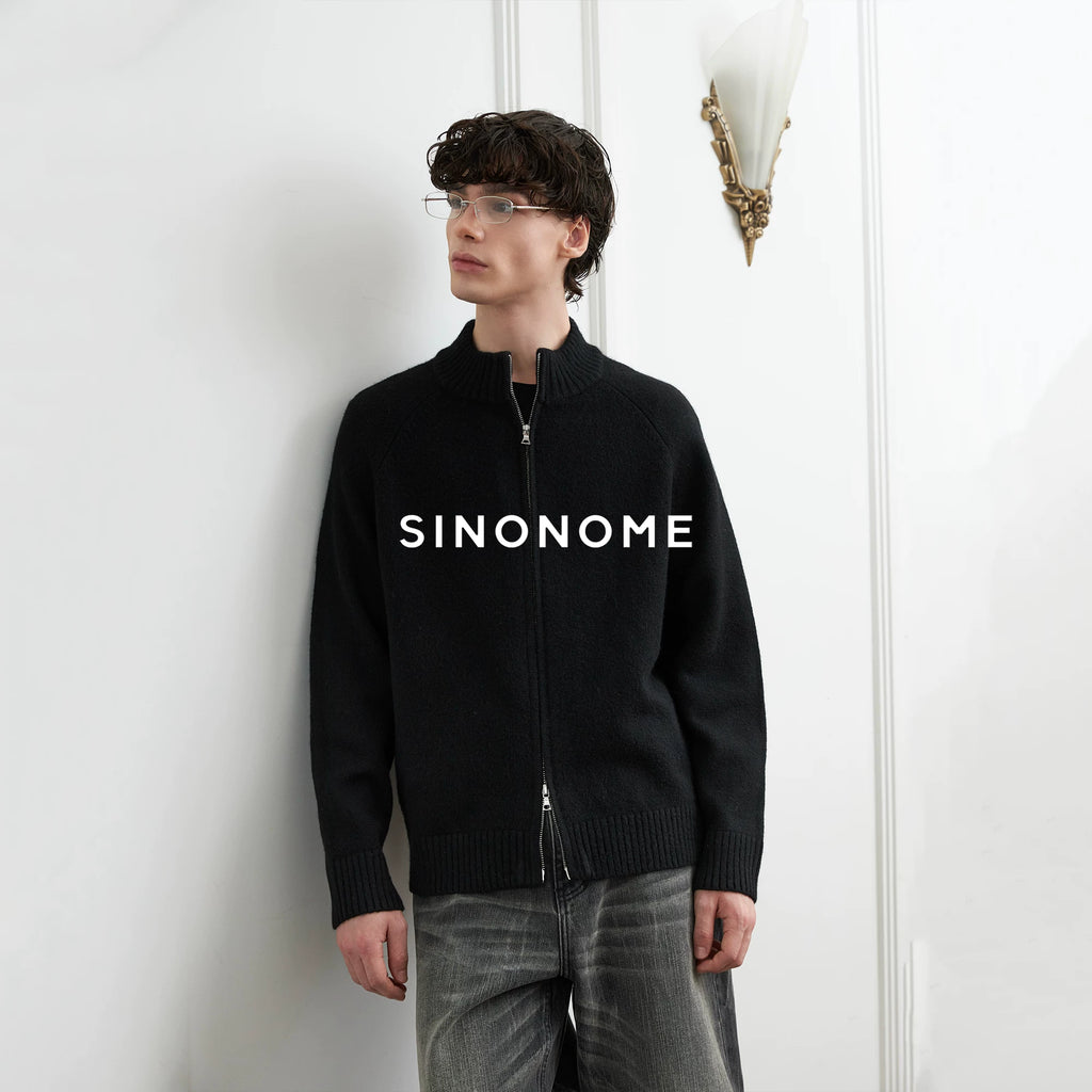 SINONOME Simple Loose Zipper Sweater