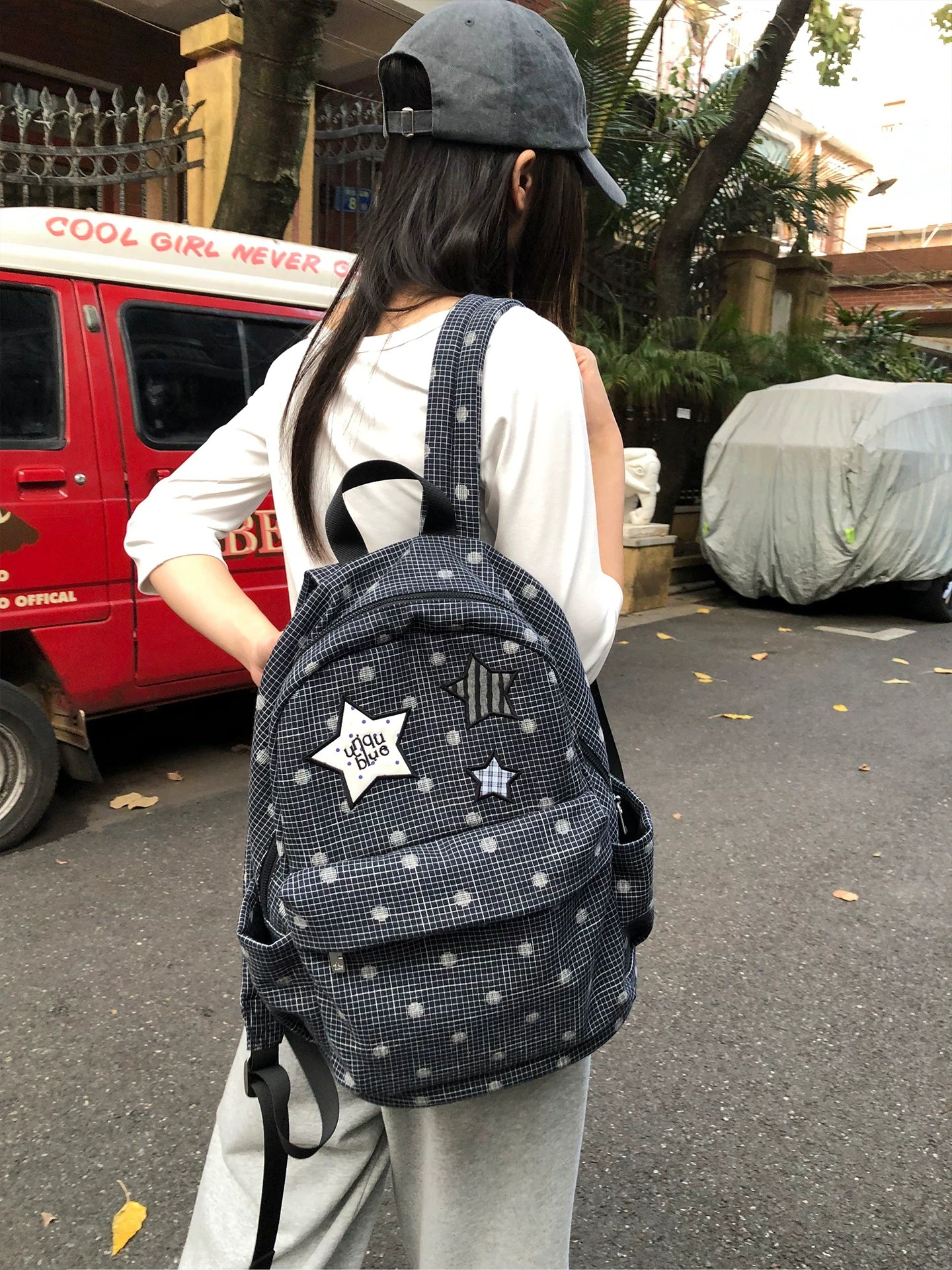 Unique blue Croc-Embossed Faux Leather Zip-Top Backpack