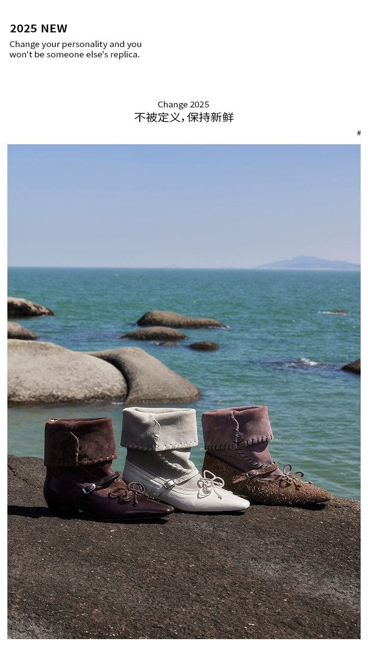 MILOOEY Leather Square-Toe Western Boot