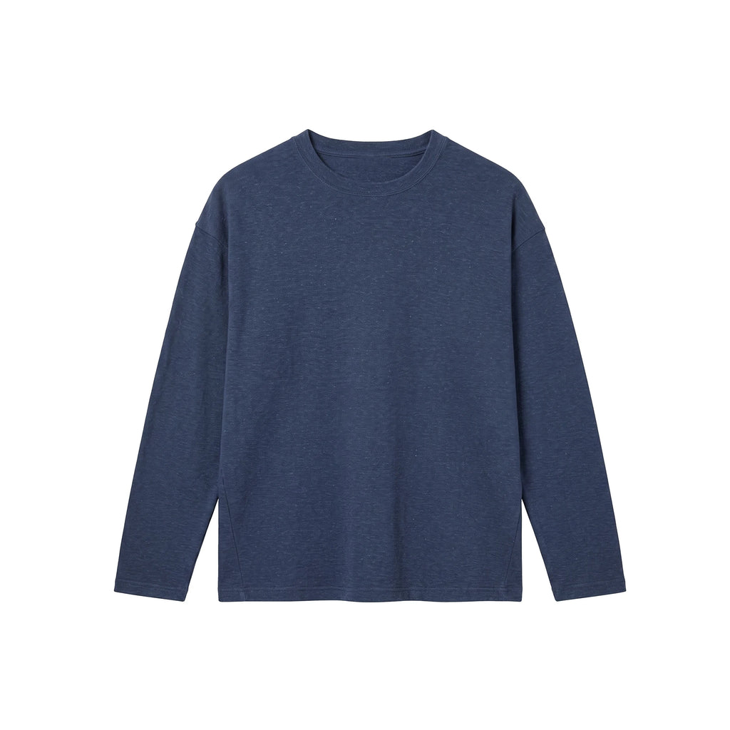 BUTTBILL Minimalist Hemp 55% Breathable Oversized Long-Sleeve Tee