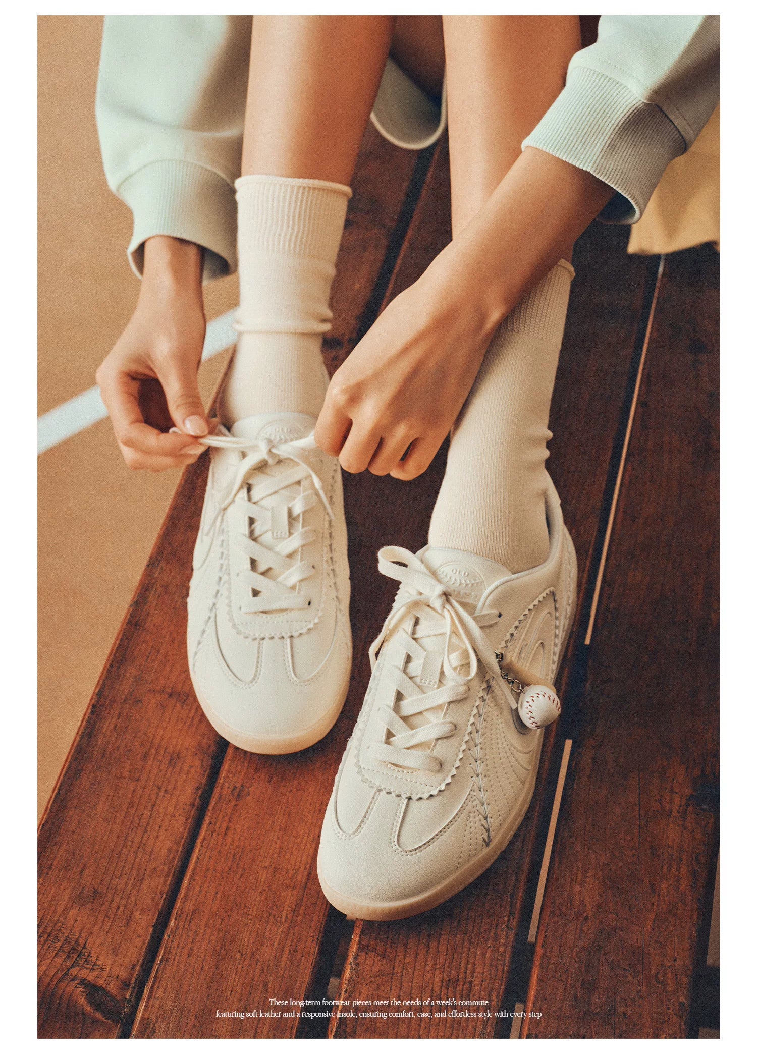 OLD ORDER Leather Lace-Up Retro Trainer