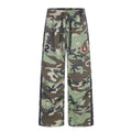 11KN Camo Loose Fit Distressed Straight-Leg Trousers