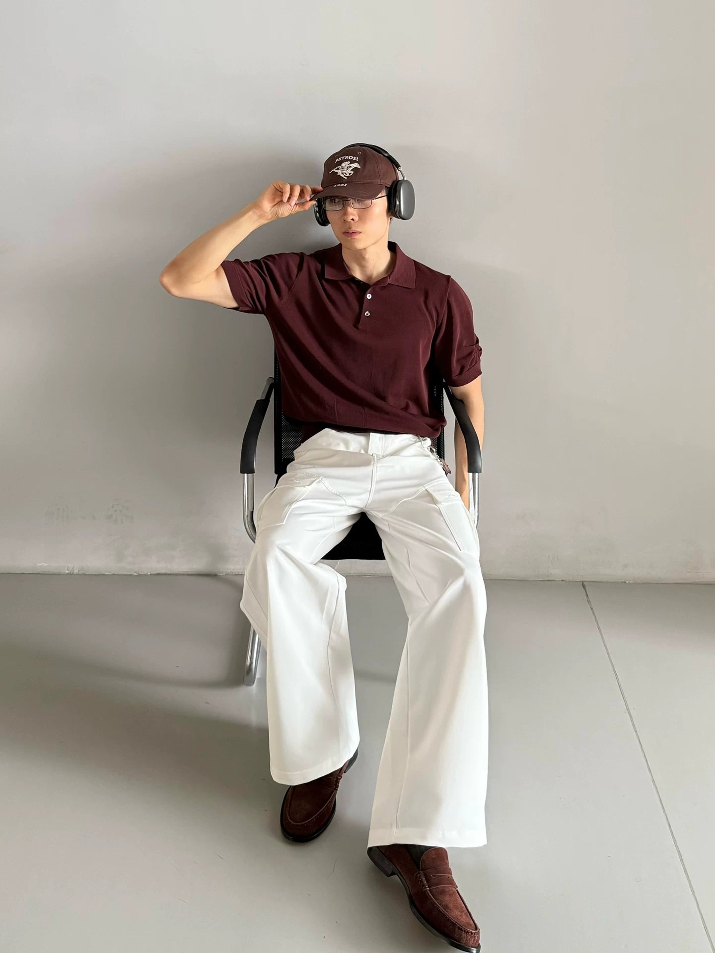 Borrowed Project Pleated Knitted Rough Sleeve Micro Loose Tee