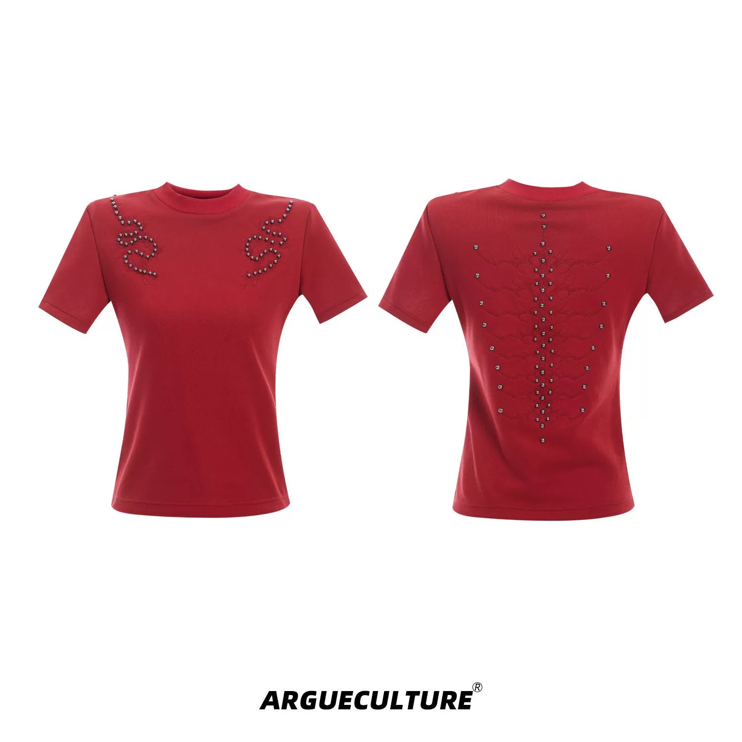 ArguECulturE Vintage Embroidery Slim Shoulder Tee