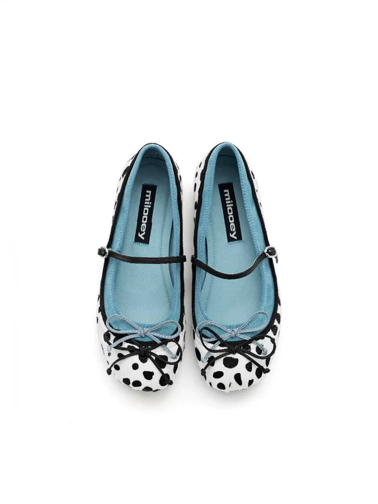 MILOOEY Leather One-Strap Round-Toe Mary Jane