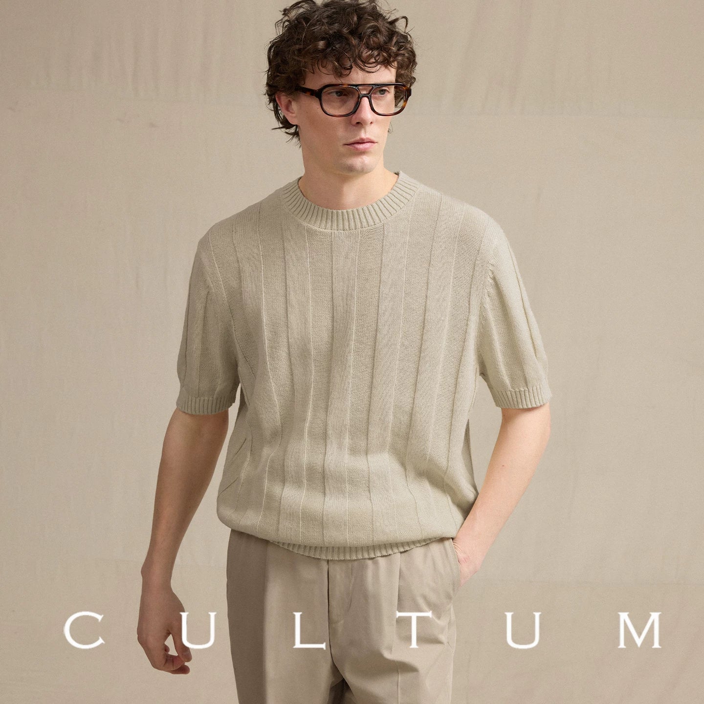 CULTUM Striped Breathable Crewneck Tee