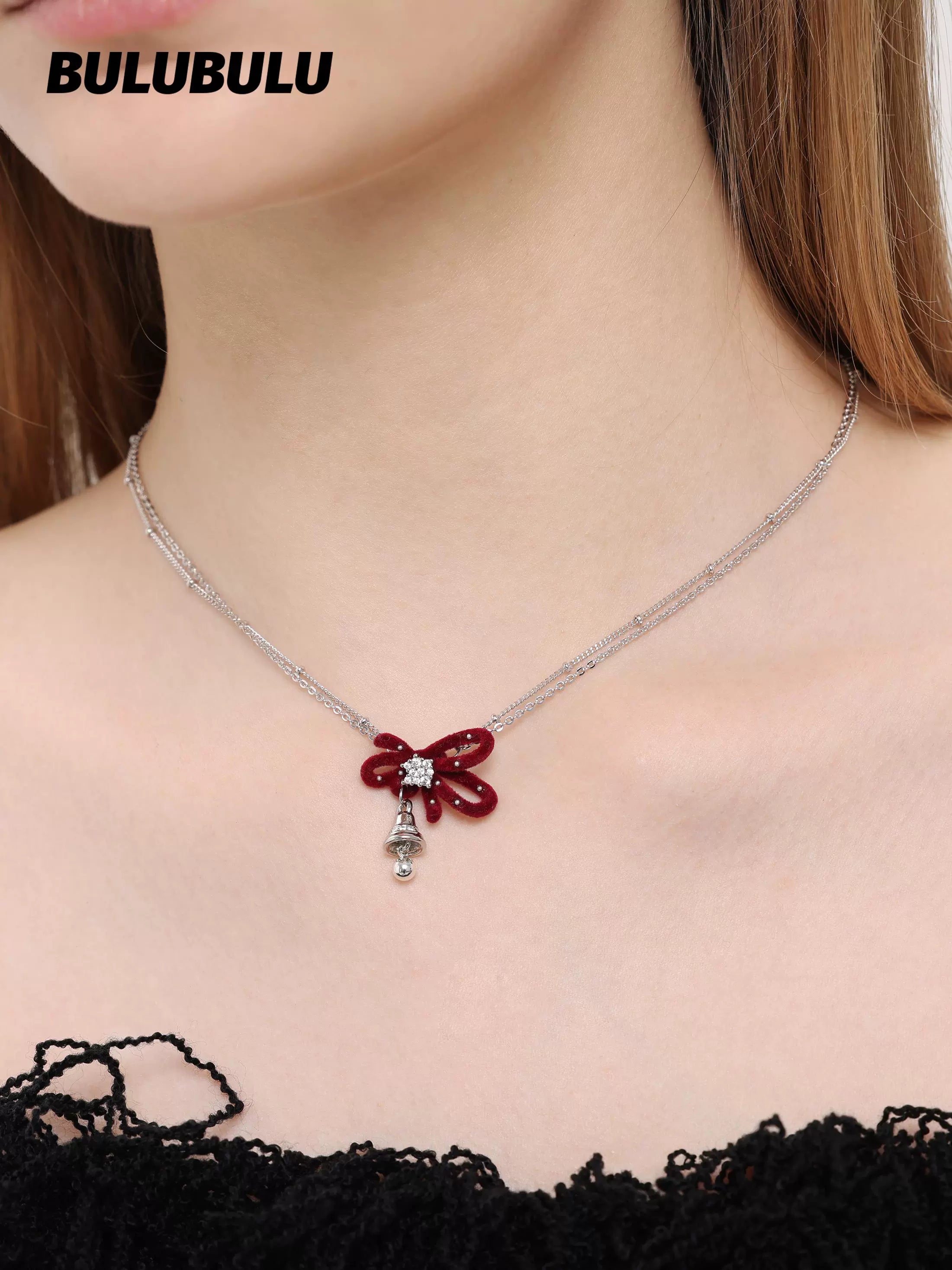 BULUBULU Bow Bell Double Clavicle Chain