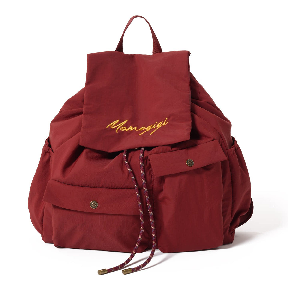 Momogigi Yellow Water-Resistant Nylon Flap-Top Backpack