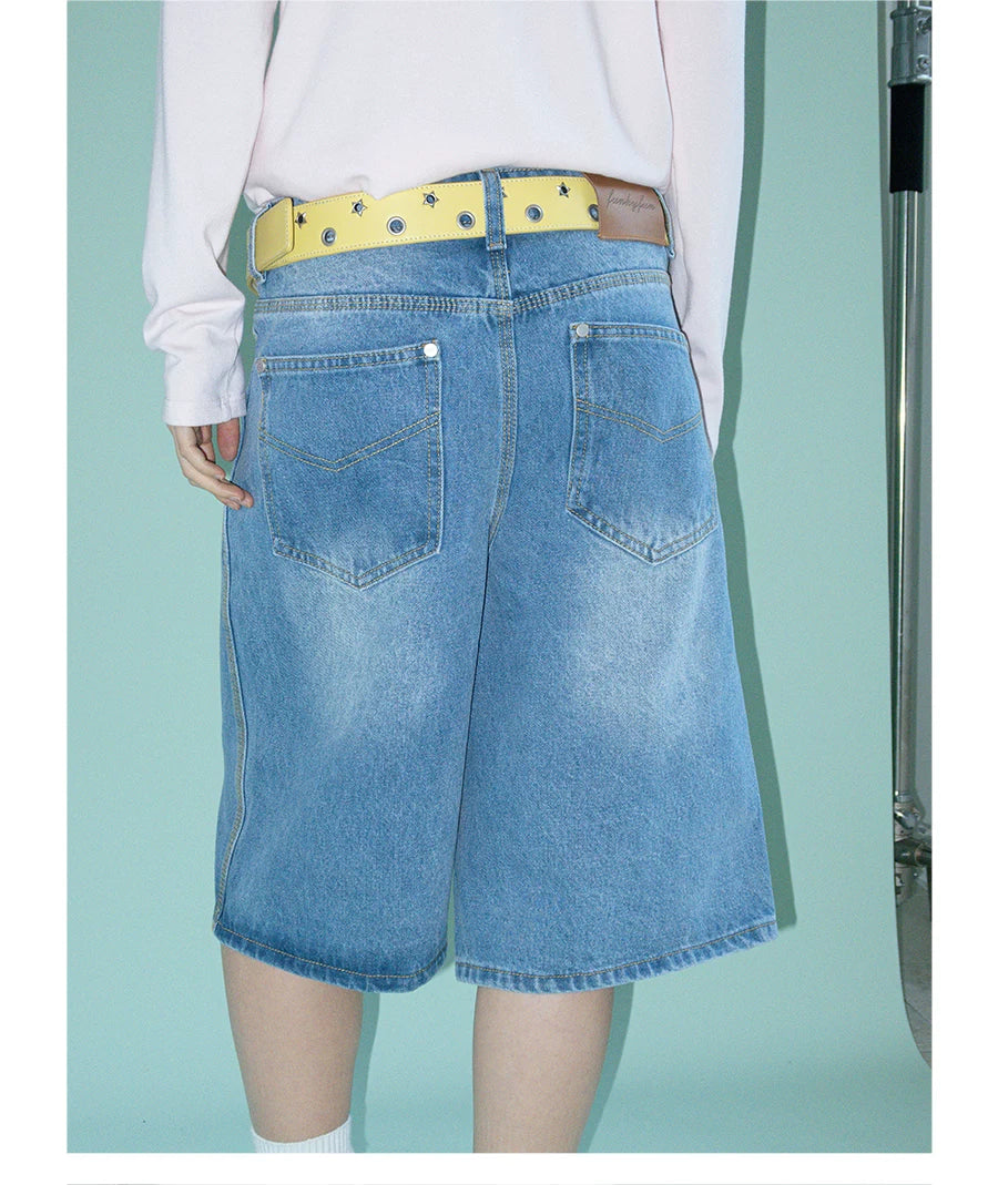 FUNKYFUN Loose Denim Casual Shorts
