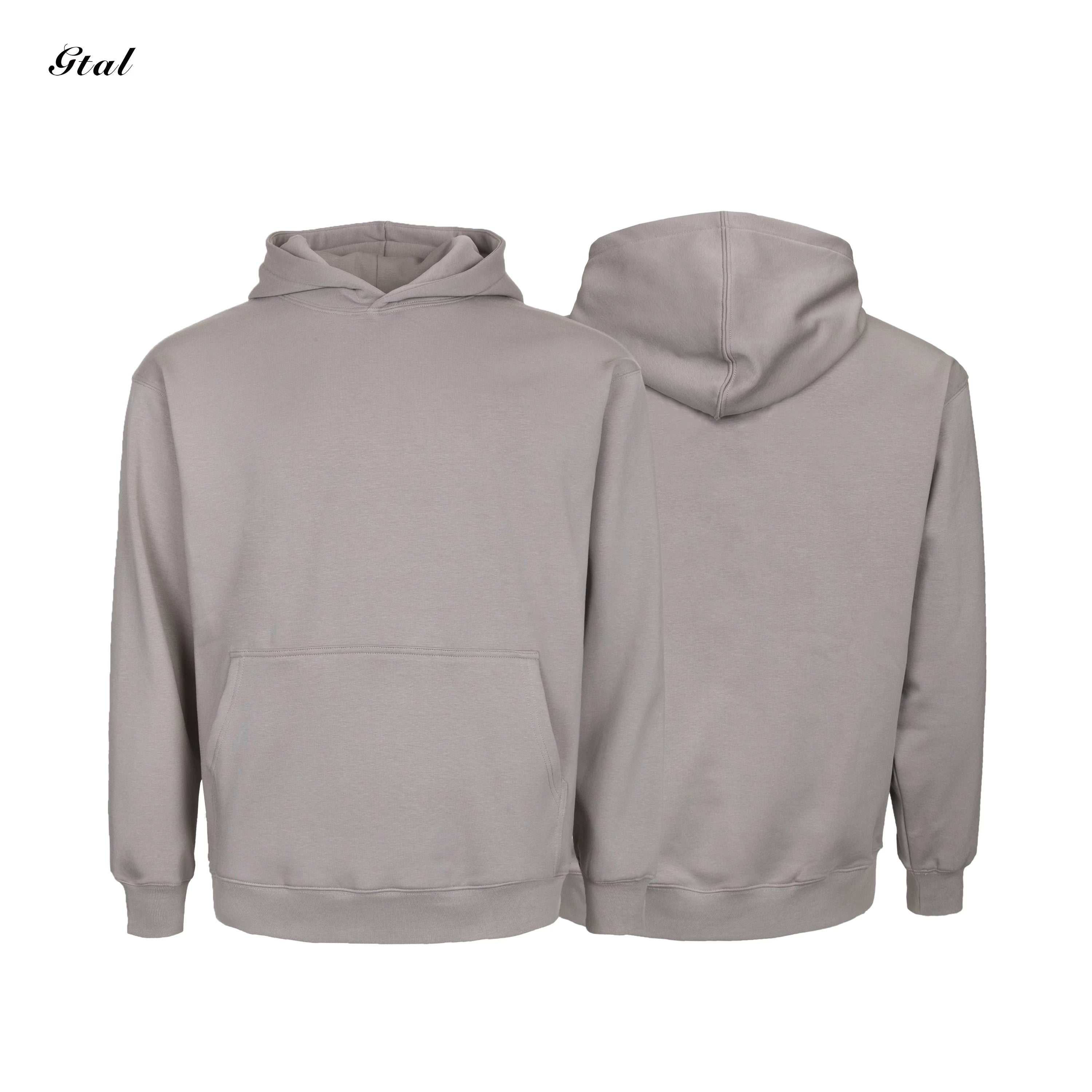 GTAL Solid Color Fleece Casual Hooded Sweater