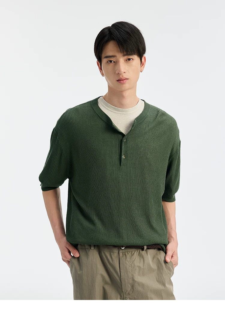 BUTTBILL Vintage Minimalist Knitted Tee