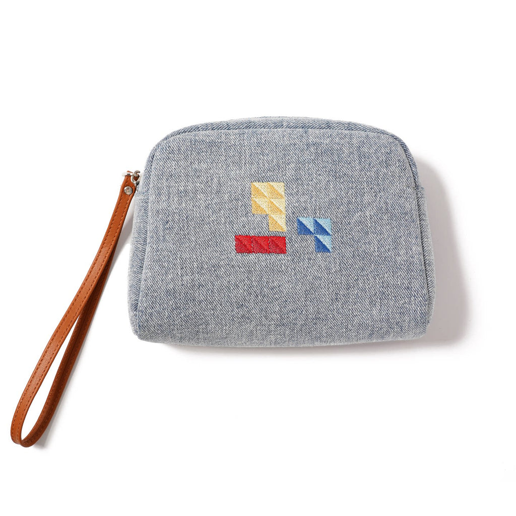 Momogigi Blue Washed Denim Zip Coin Purse