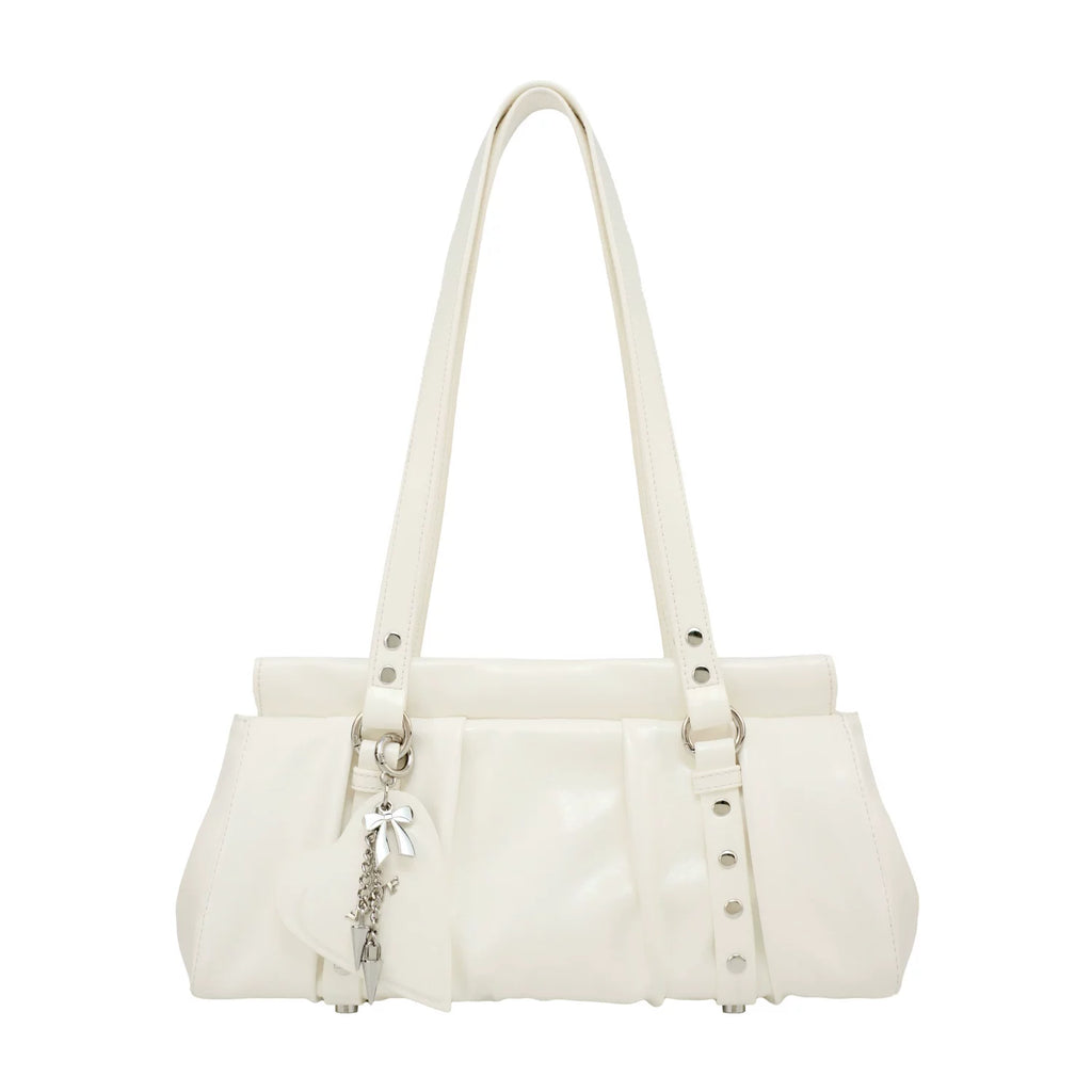 VFVF Black Faux Leather Zip-Top Underarm Bag