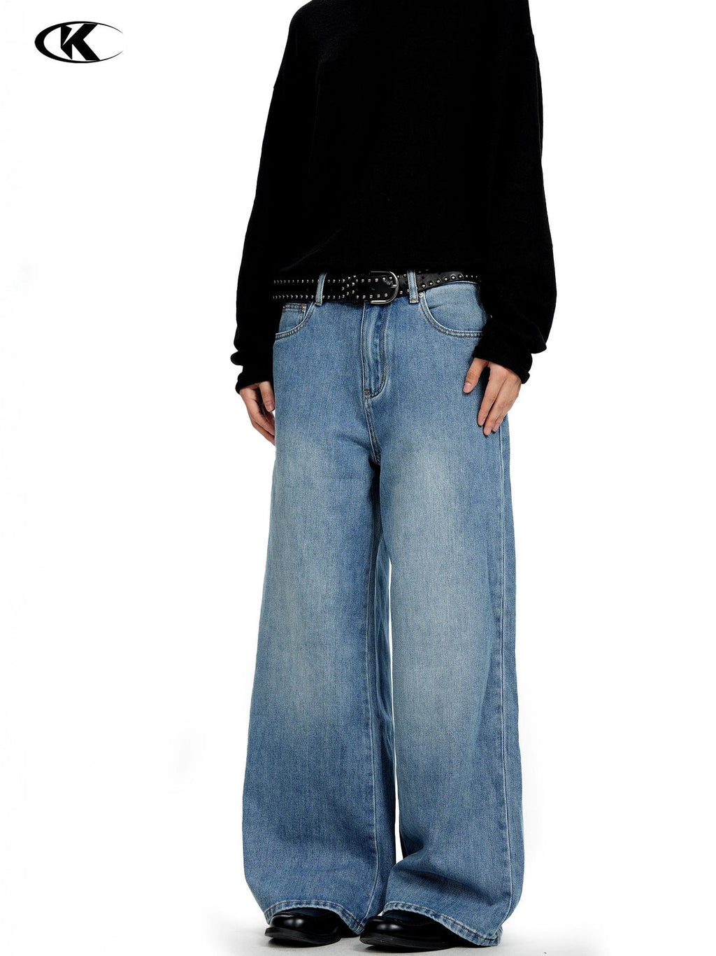 11KN Retro Casual Wide Leg Straight Jeans